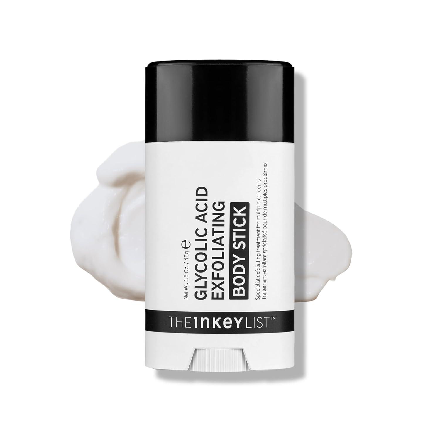INKEY Glycolic Acid Exfoliating Body Stick - Deep Exfoliation for Rough, Bumpy Skin, Fragrance Free, Targets KP & Ingrown Hairs, Suitable For All Skin Types
