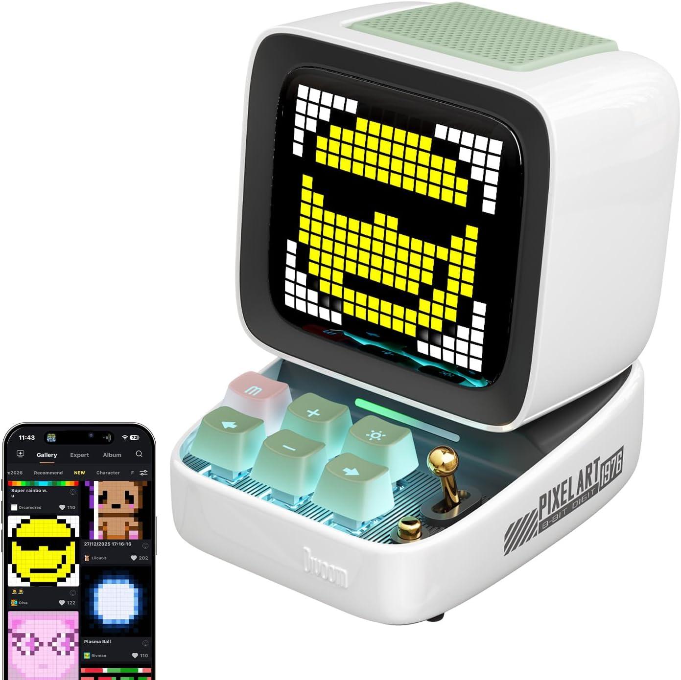 Divoom Ditoo Pro Retro Pixel Art Game Bluetooth Speaker with 16X16 LED App Controlled Front Screen